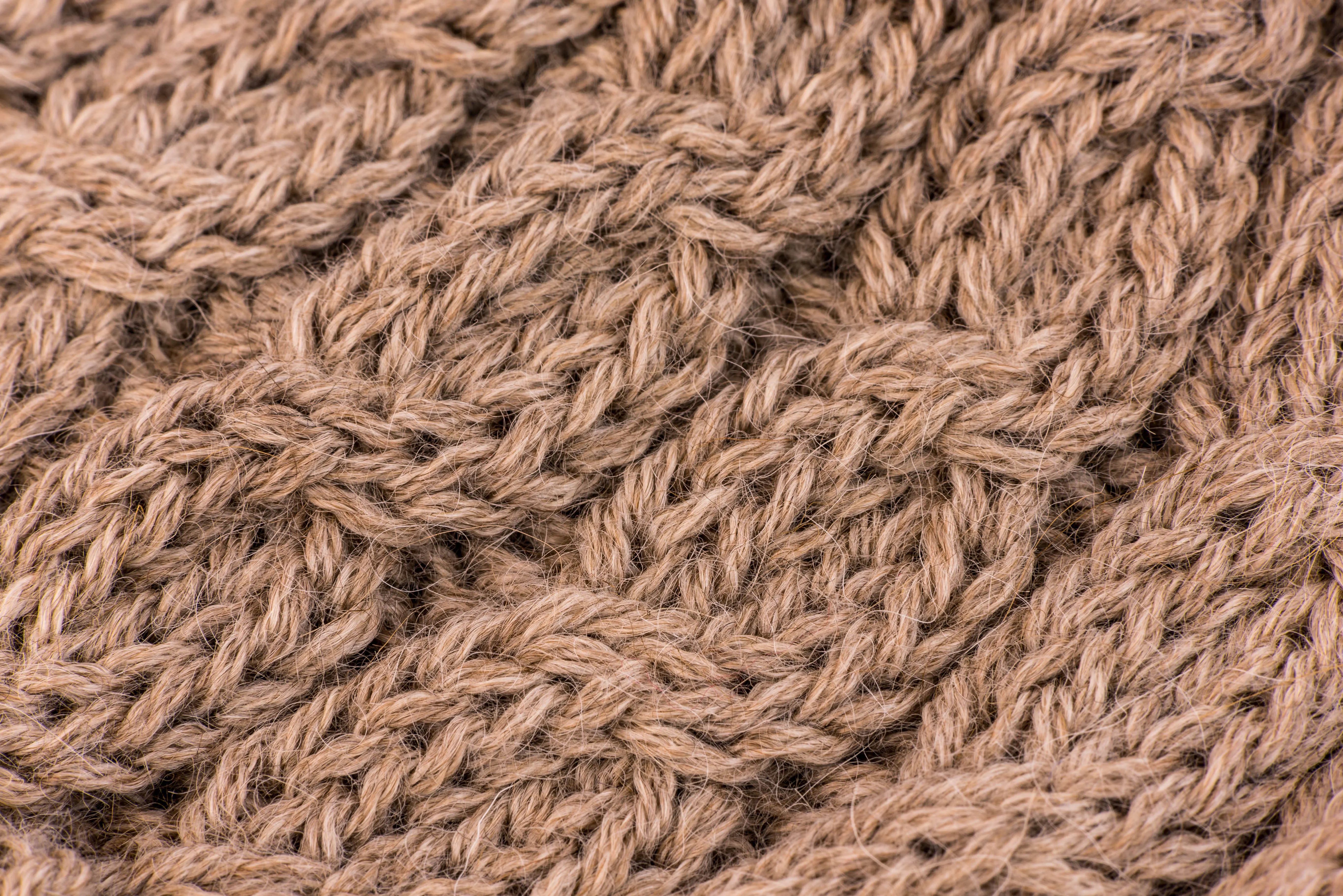 100% Alpaca Wool Skullcap with Pom Pom (Tan)