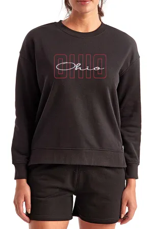 5401 - Ohio Love Side Zip Crewneck Sweatshirt - Charcoal