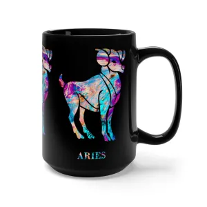 Aries Zodiac Sign Black Mug 15oz