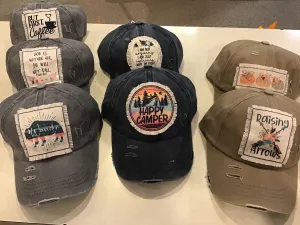 Baseball hat with high ponytail opening