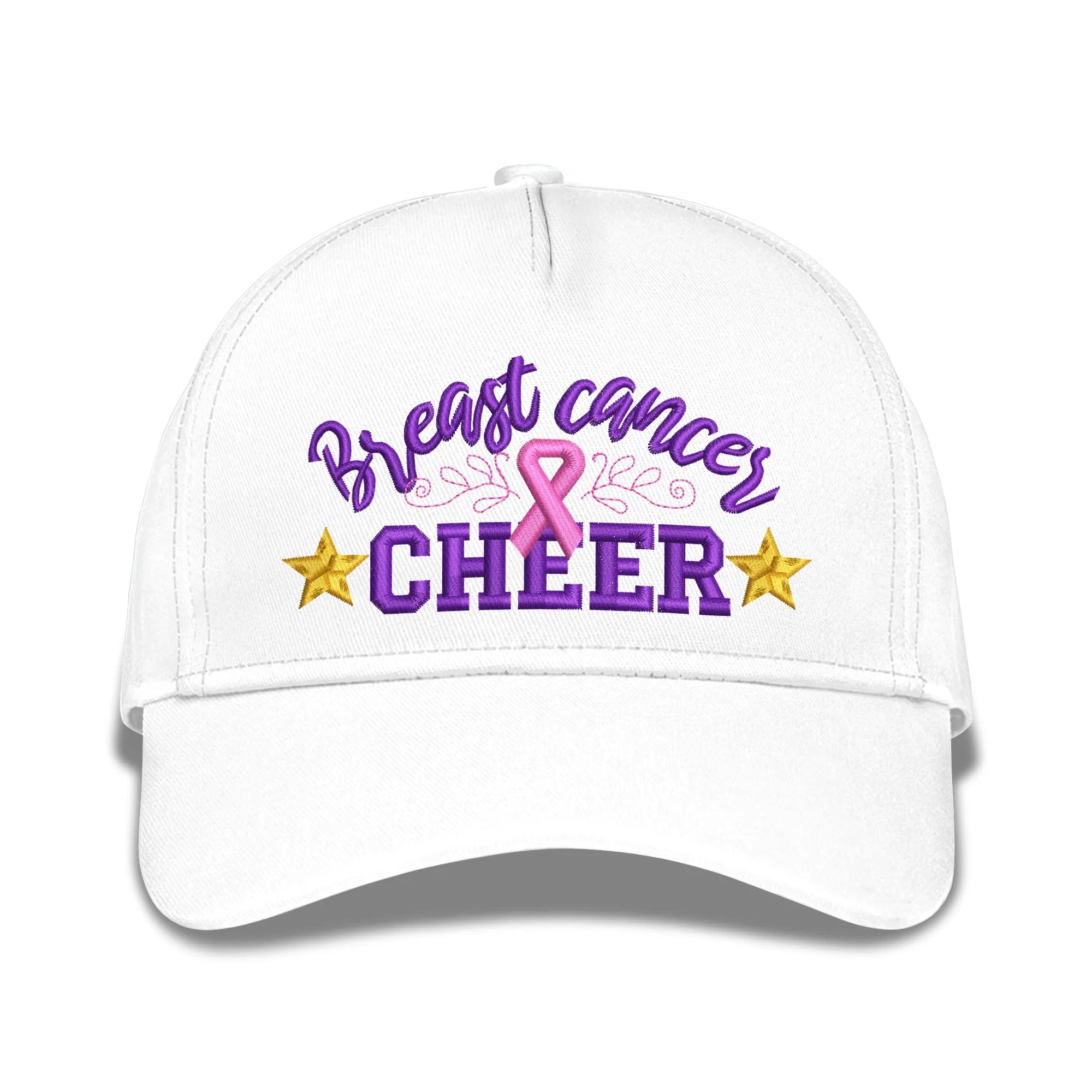 Breast Cancer Cheer Embroidered Baseball Caps