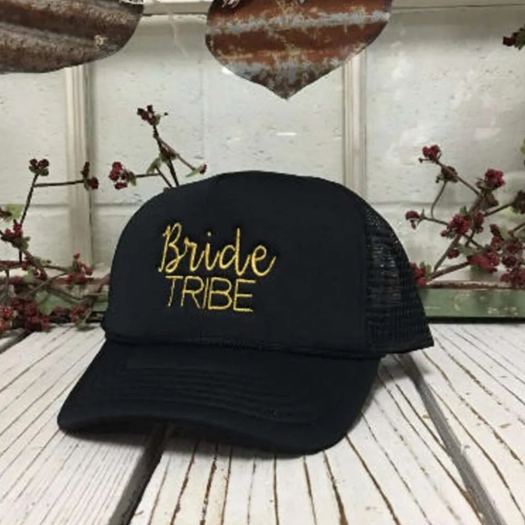 Bride Gold Thread Embroidered Trucker Hat