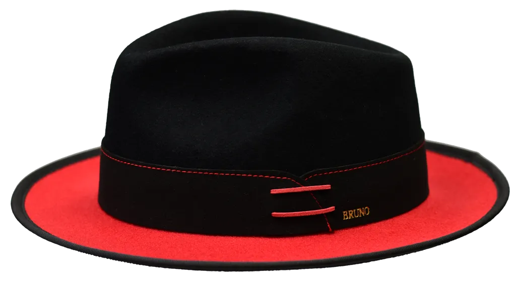 Bruno Capelo Outcast Black/Red Fedora Hat