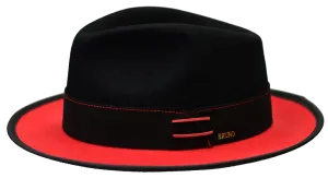 Bruno Capelo Outcast Black/Red Fedora Hat