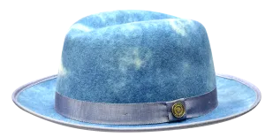 Bruno Capelo Princeton Denim Swirl/White Fedora Hat