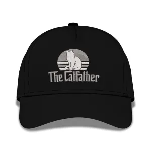 Catfather Cat Daddy Cat Dad Embroidered Baseball Caps