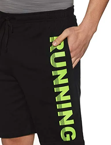 Chromozome Men's Track Pants (N-169 Running Shorts_Black_2XL)