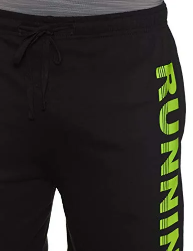 Chromozome Men's Track Pants (N-169 Running Shorts_Black_2XL)