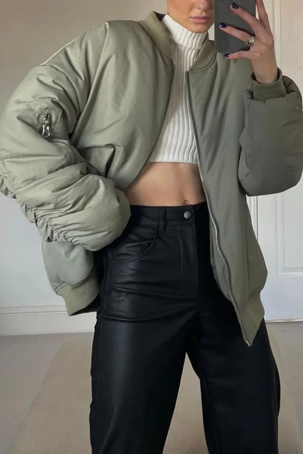 Fashionable Baseball Jacket Loose Cotton Jacket