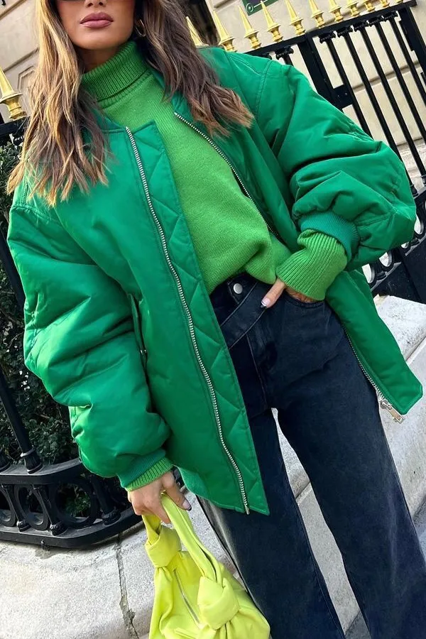 Fashionable Baseball Jacket Loose Cotton Jacket
