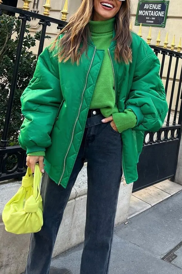 Fashionable Baseball Jacket Loose Cotton Jacket