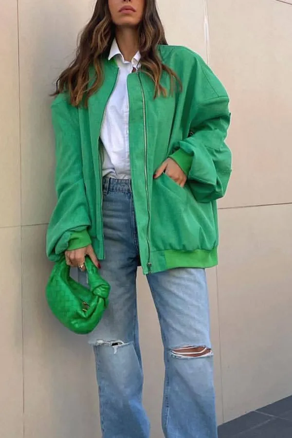 Fashionable Baseball Jacket Loose Cotton Jacket