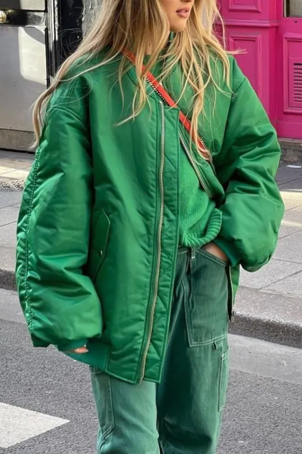 Fashionable Baseball Jacket Loose Cotton Jacket