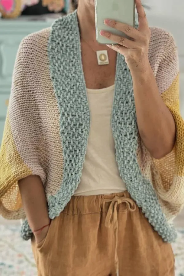 Fashionable colorful wool cardigan