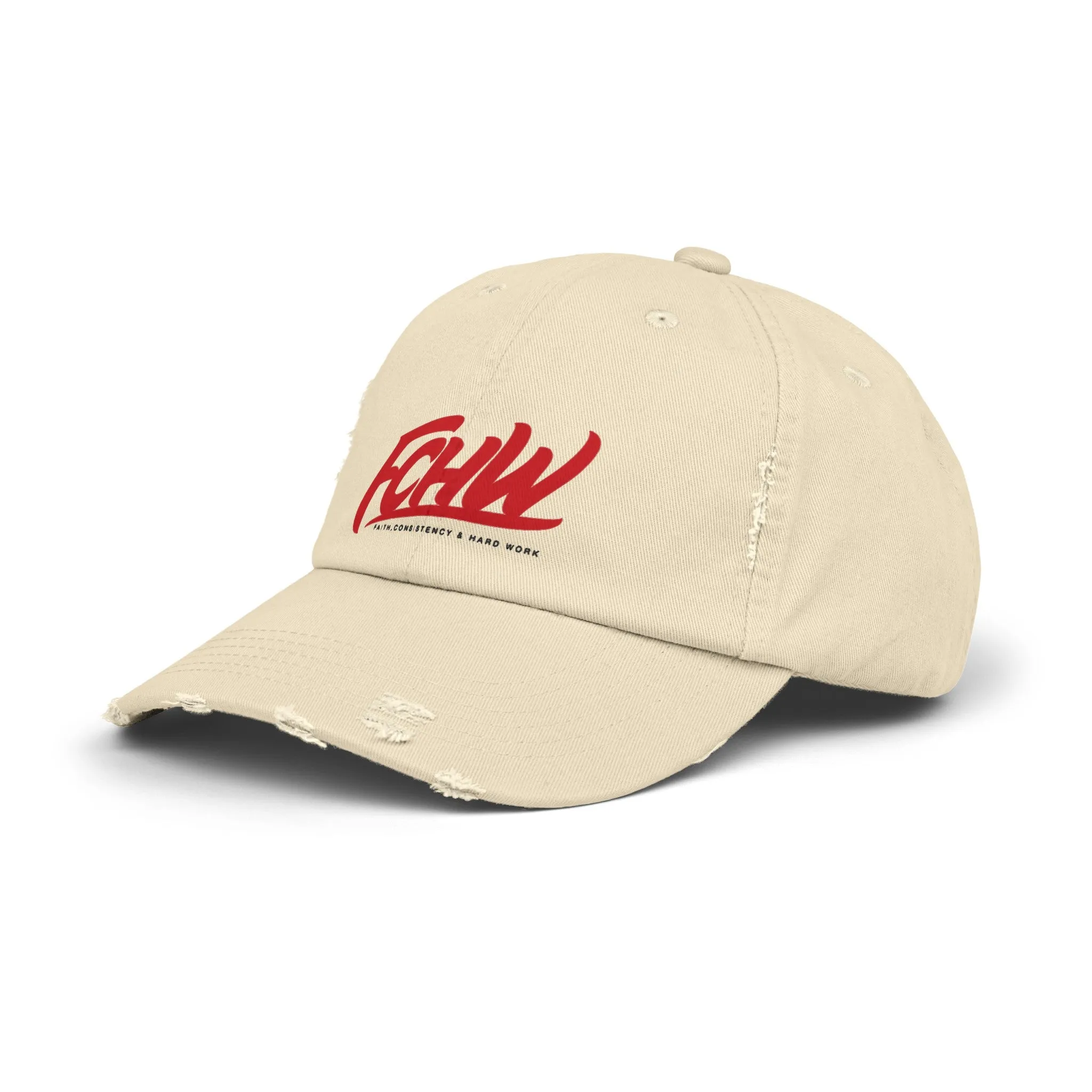 FCHW Red|Cream Unisex Distressed Cap