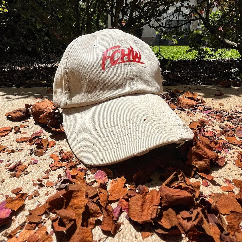 FCHW Red|Cream Unisex Distressed Cap