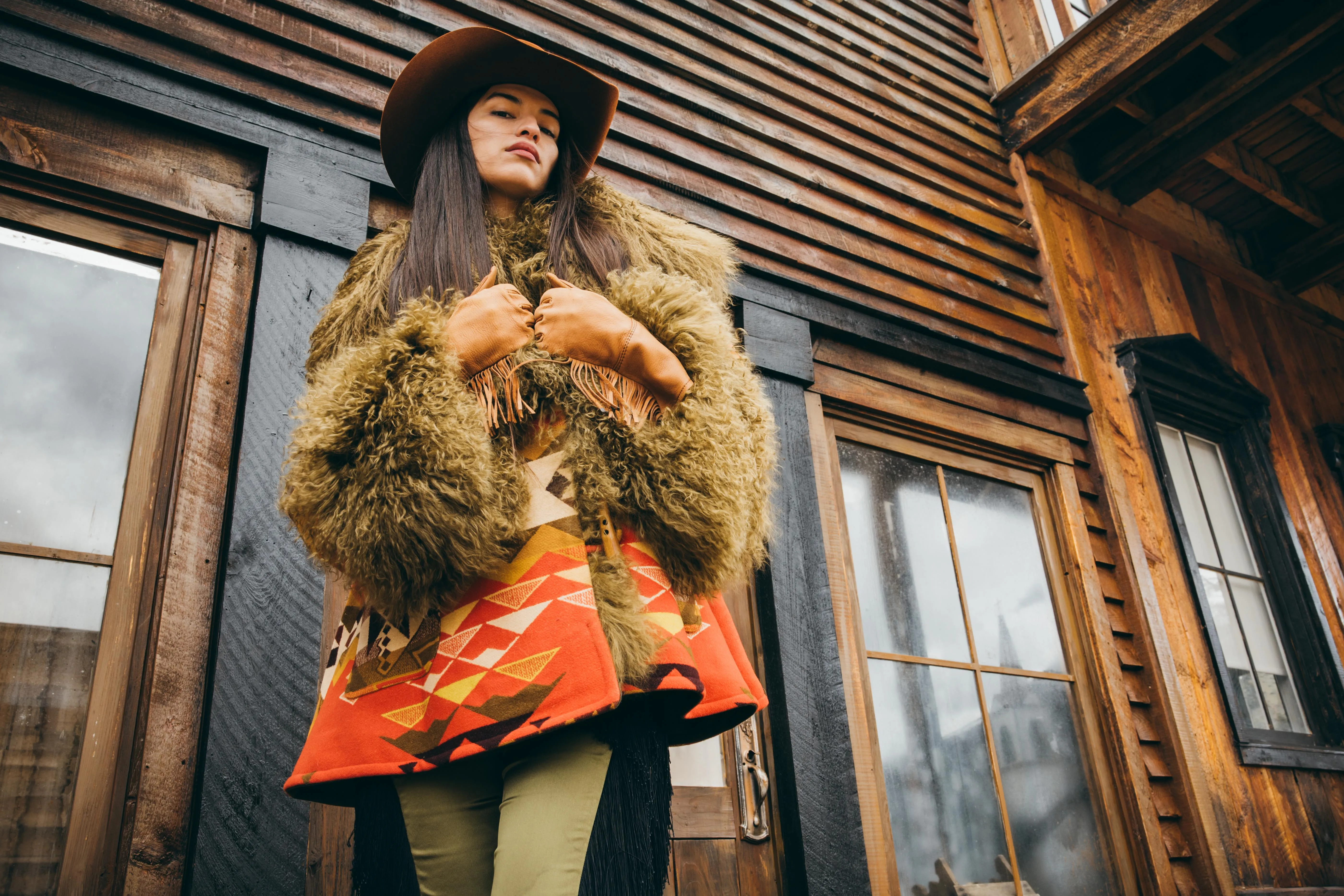 Highland Peak Shearling Cloak