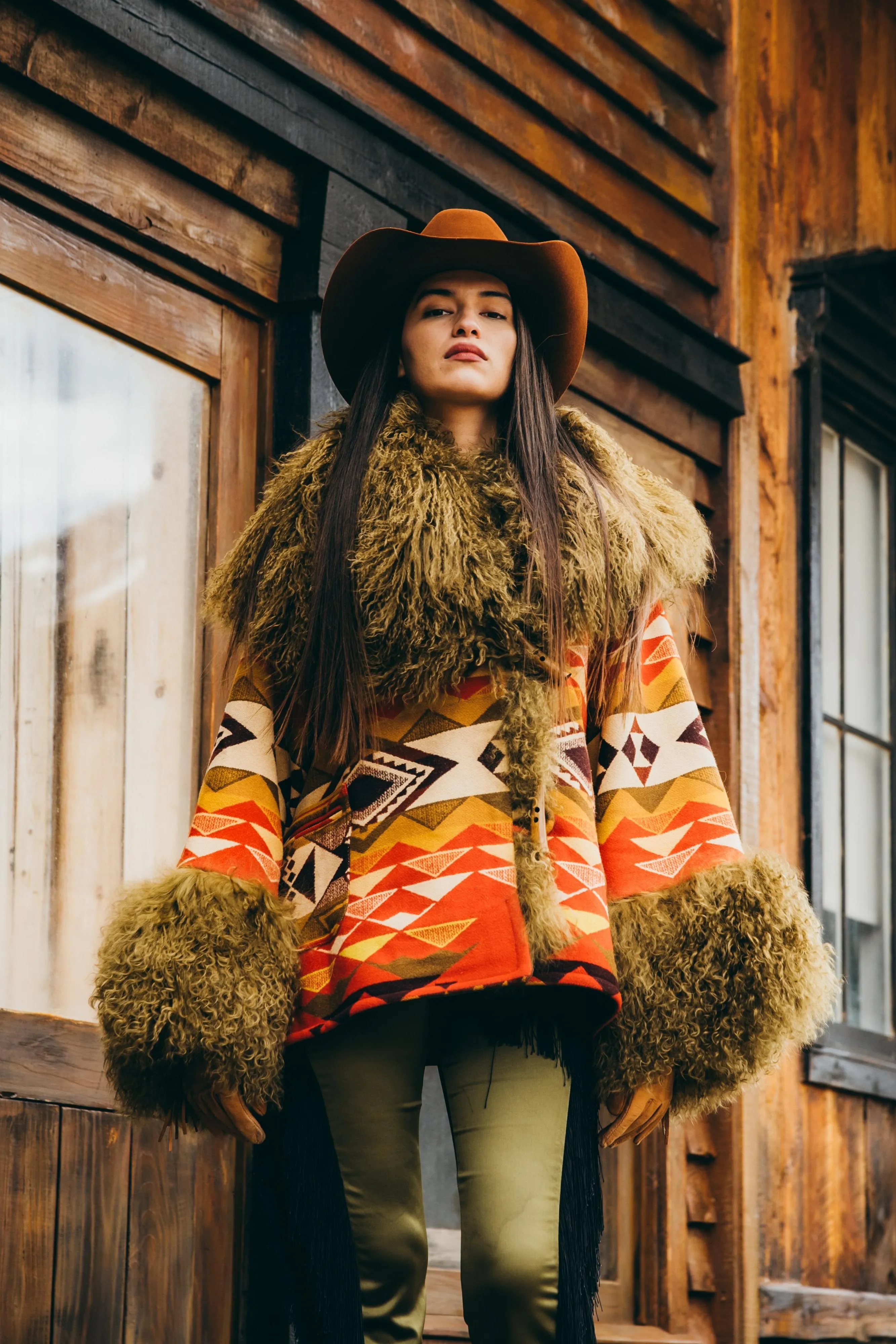 Highland Peak Shearling Cloak