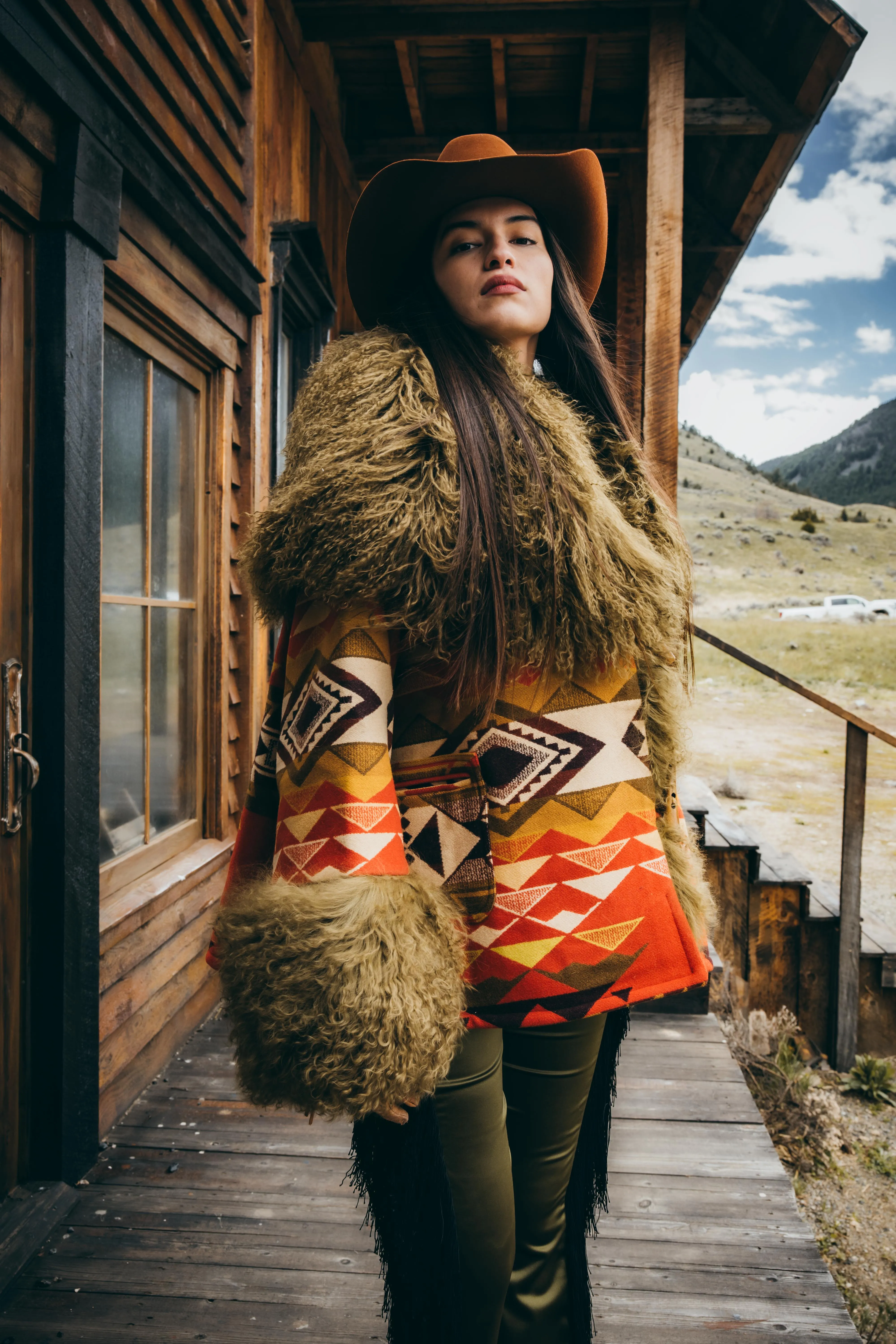 Highland Peak Shearling Cloak