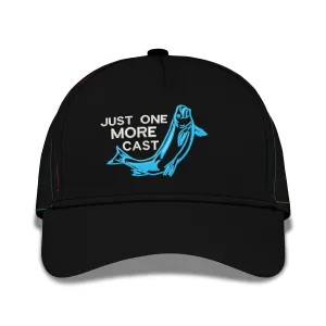 Just One More Cast Embroidered Baseball Caps Fishing