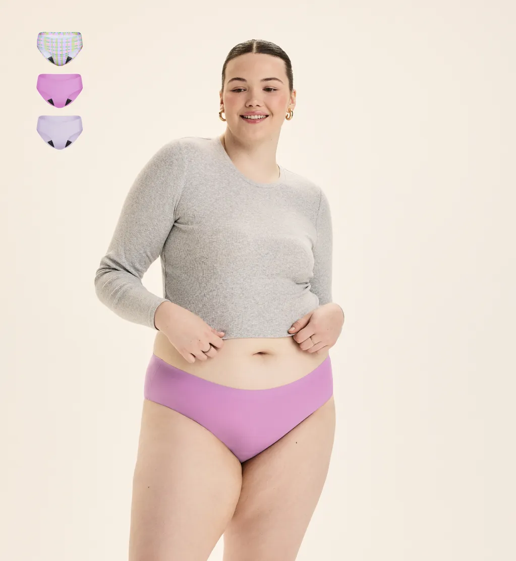 Leakproof UltraThin No-Show Underwear Bikini 3-Pack
