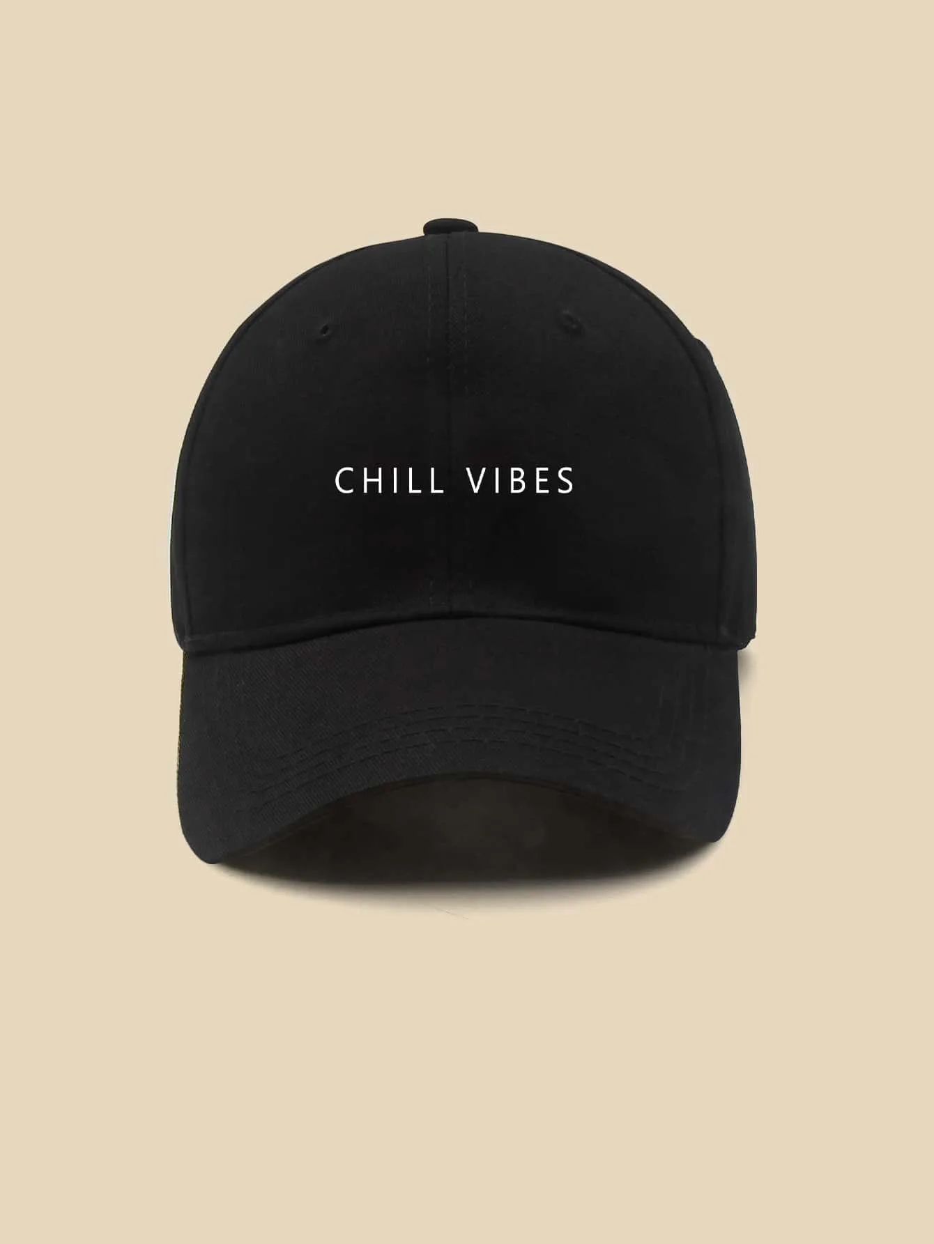 Letter Graphic Baseball Cap - Black