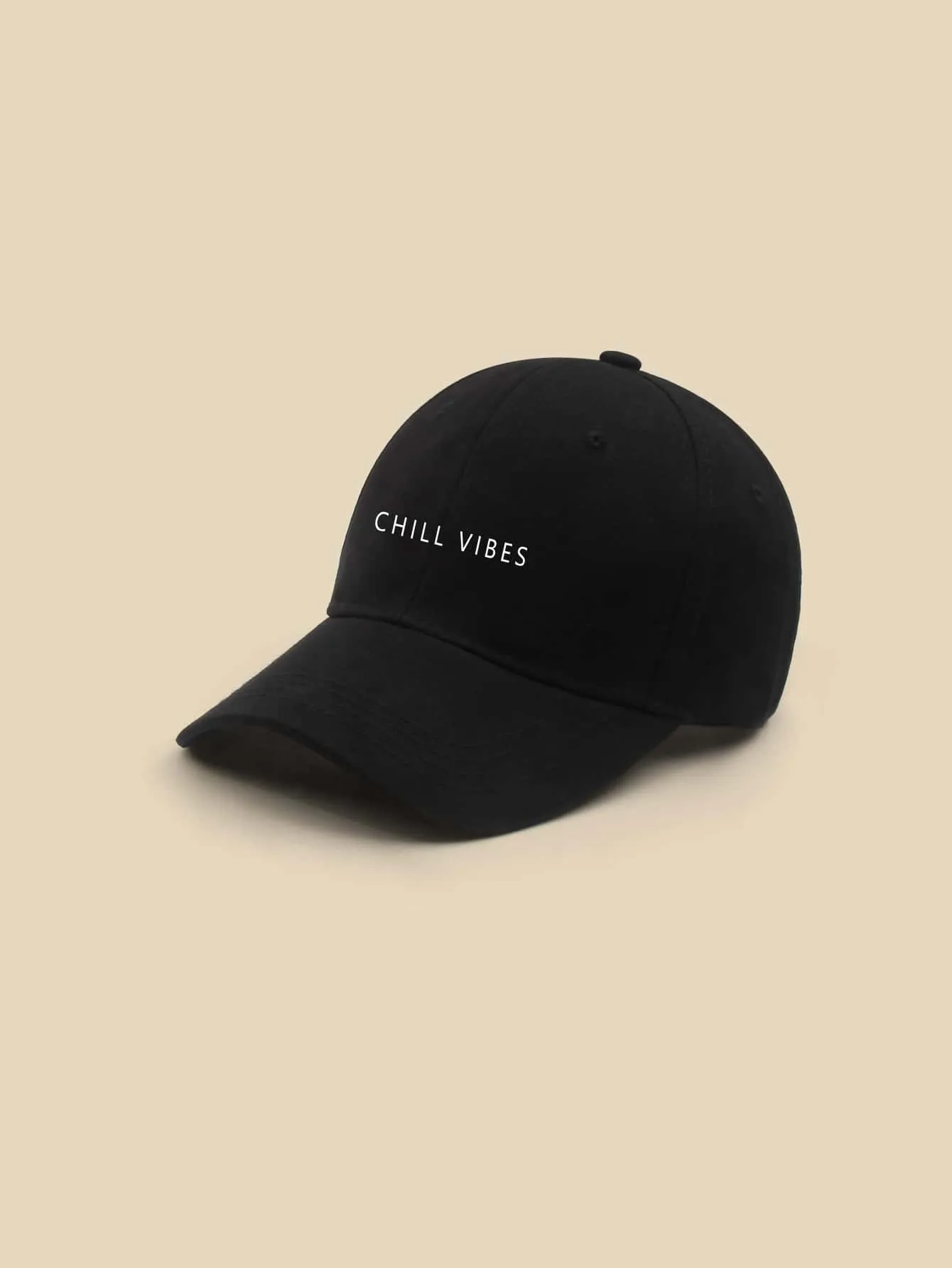 Letter Graphic Baseball Cap - Black