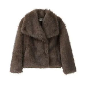 Luxury Faux Fur Gradient Coat for Women – 2025 Winter Collection