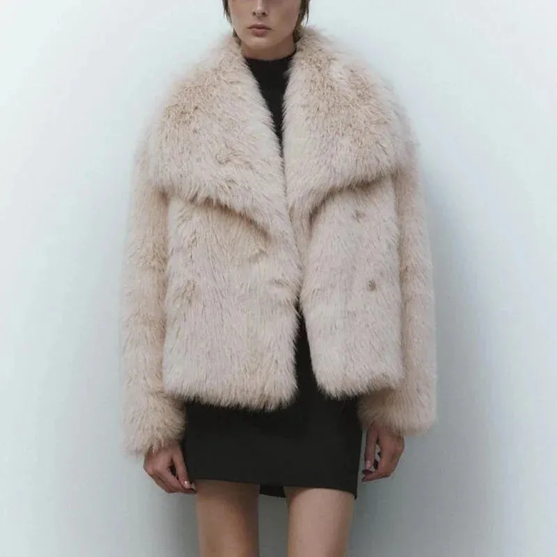 Luxury Faux Fur Gradient Coat for Women – 2025 Winter Collection