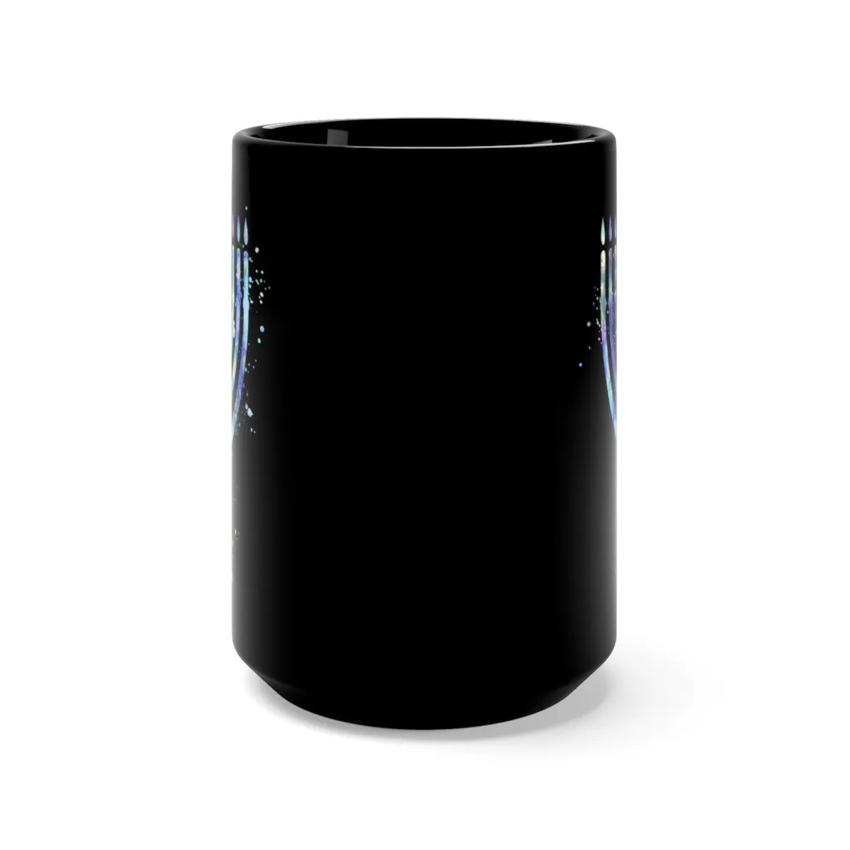 Menorah Black Mug 15oz