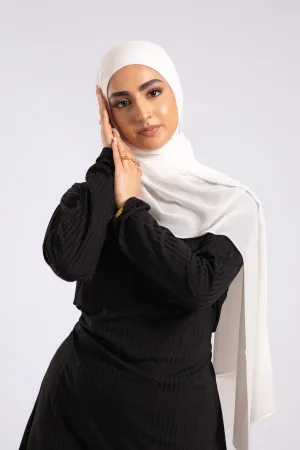 Premium Crepe Chiffon Hijab - Snow