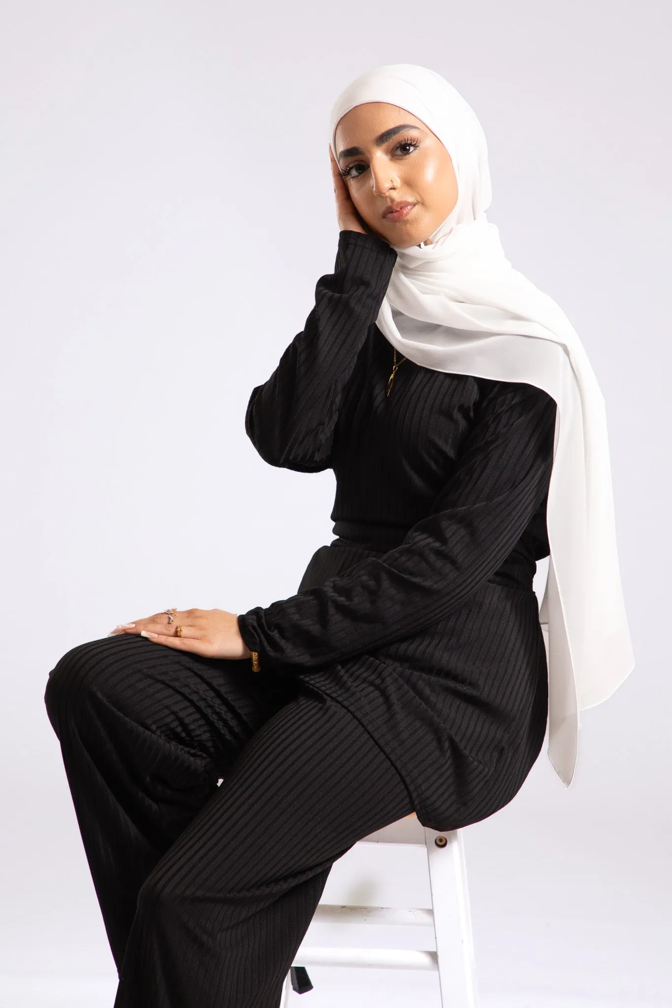 Premium Crepe Chiffon Hijab - Snow