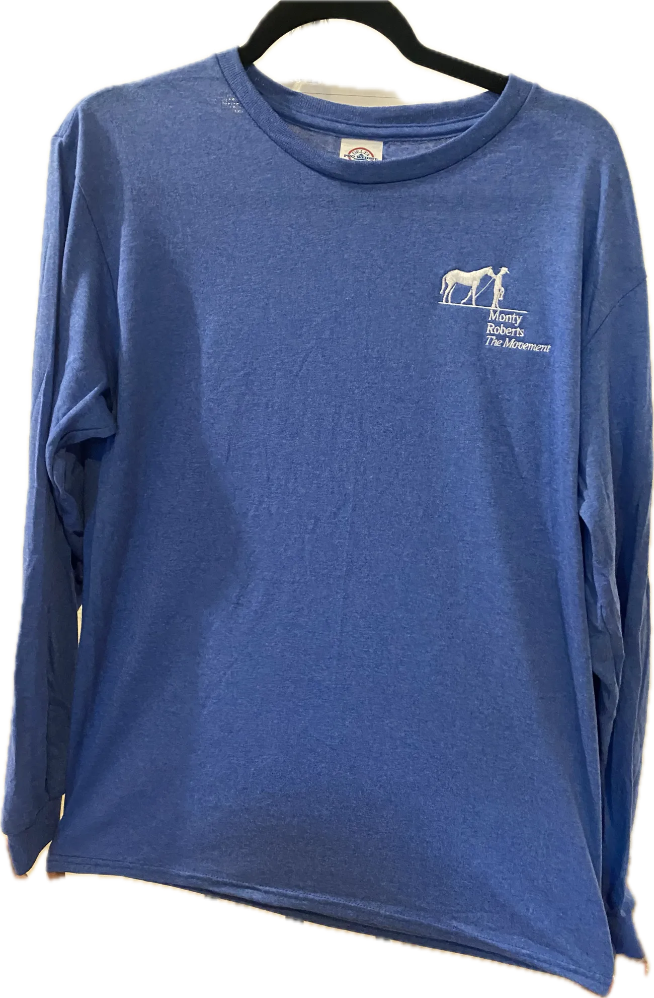 ROYAL HEATHER LONG SLEEVE TEE SHIRT WITH MONTY ROBERTS LOGO (WHITE)
