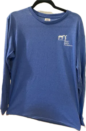 ROYAL HEATHER LONG SLEEVE TEE SHIRT WITH MONTY ROBERTS LOGO (WHITE)