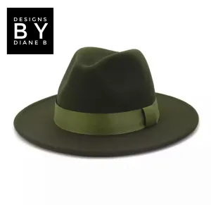 Solid Army Green Fedora