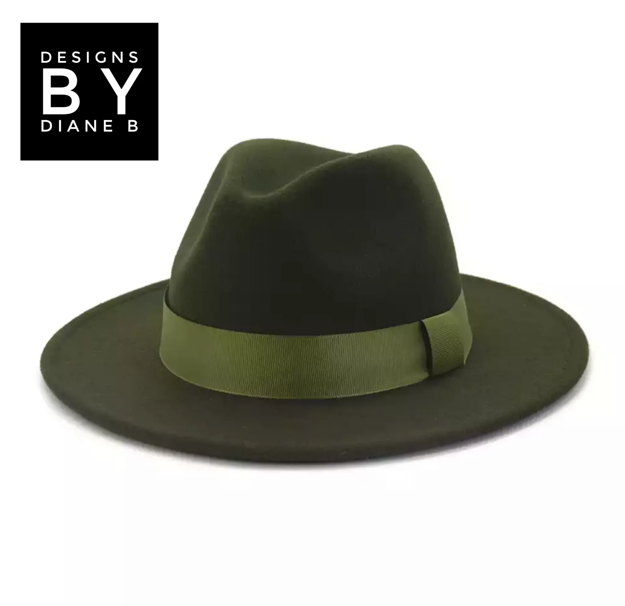 Solid Army Green Fedora