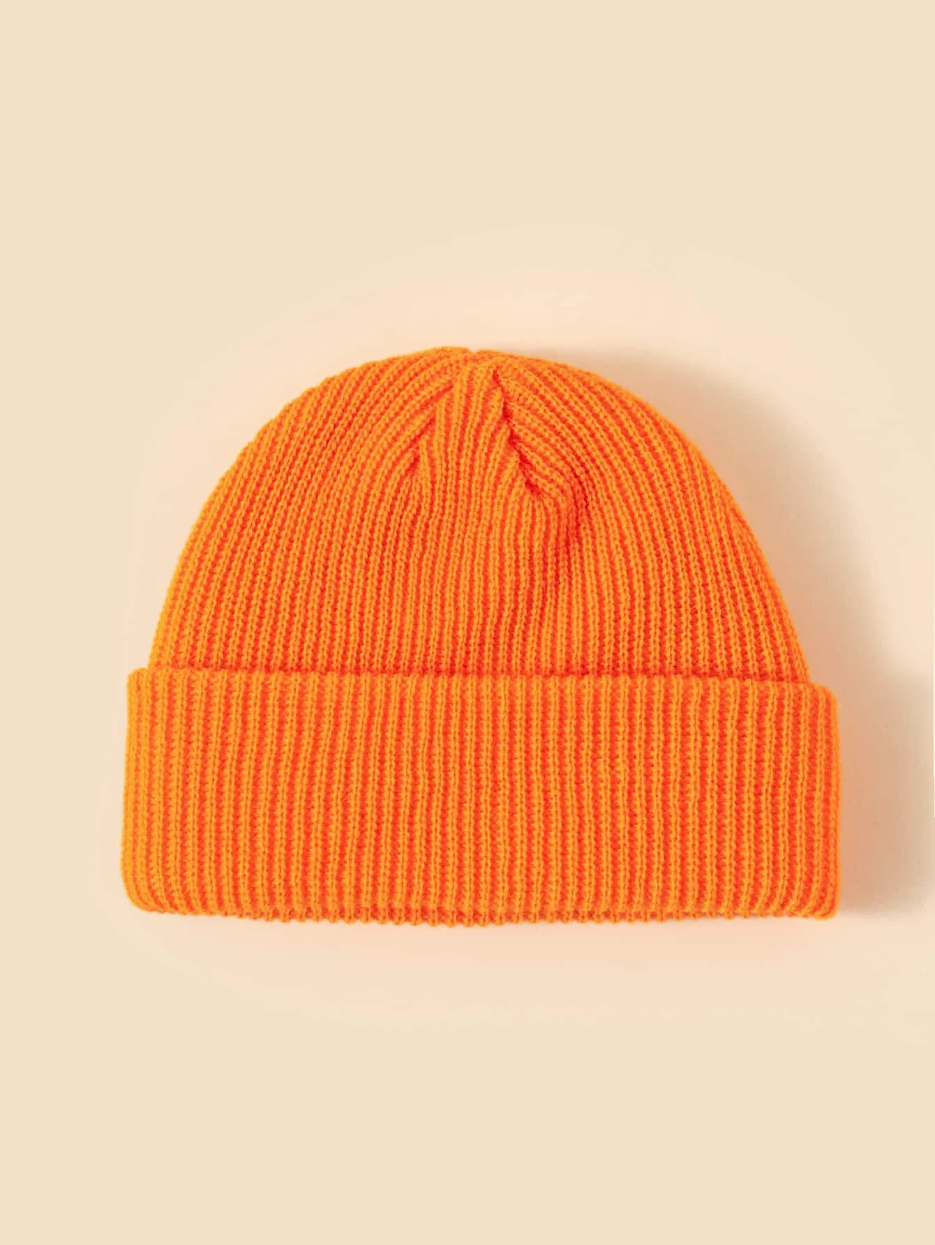Solid Cuff Beanie - Orange