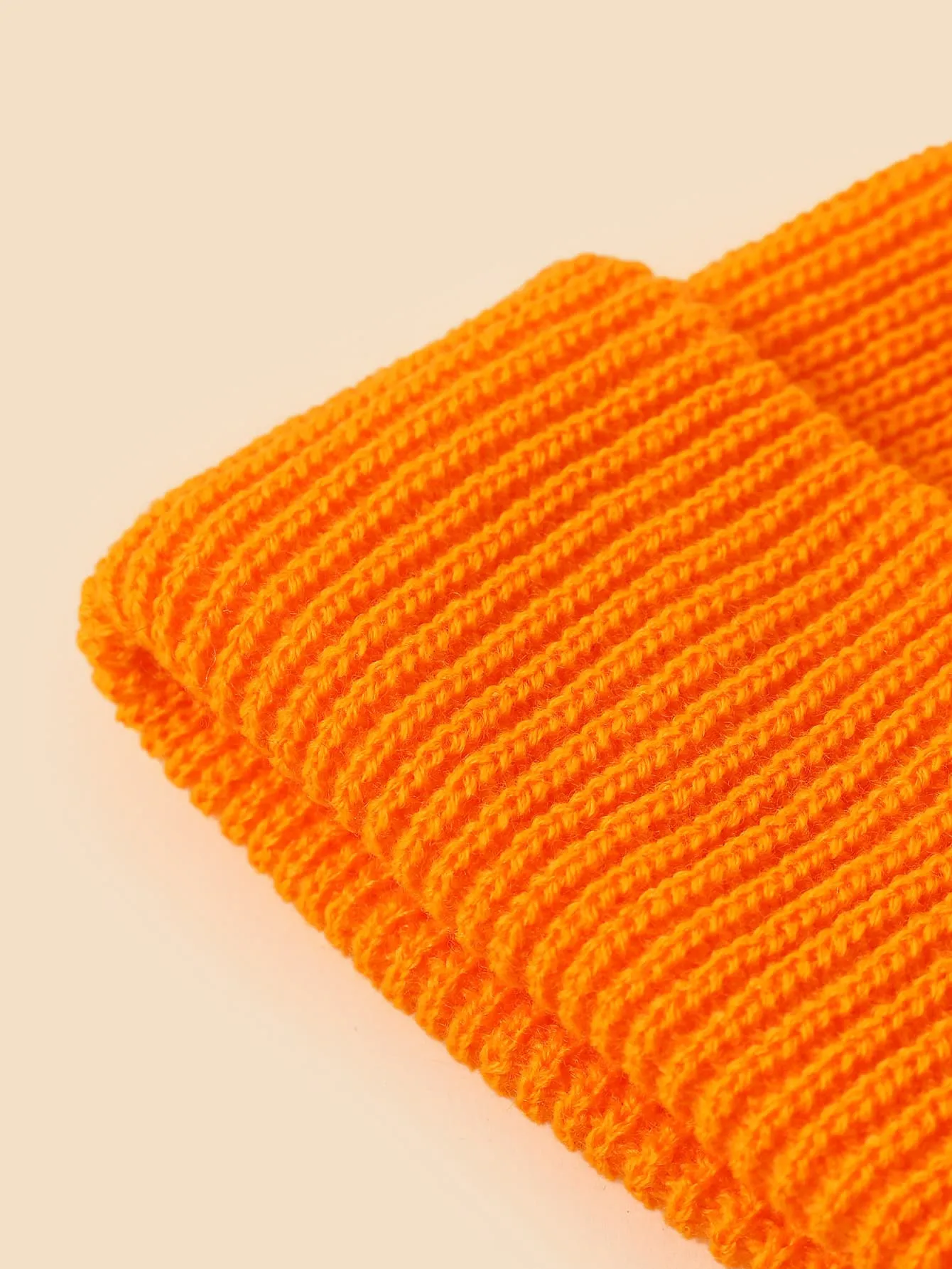 Solid Cuff Beanie - Orange