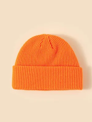 Solid Cuff Beanie - Orange