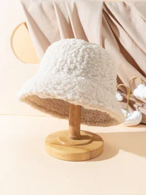 Solid Fuzzy Bucket Hat - Beige