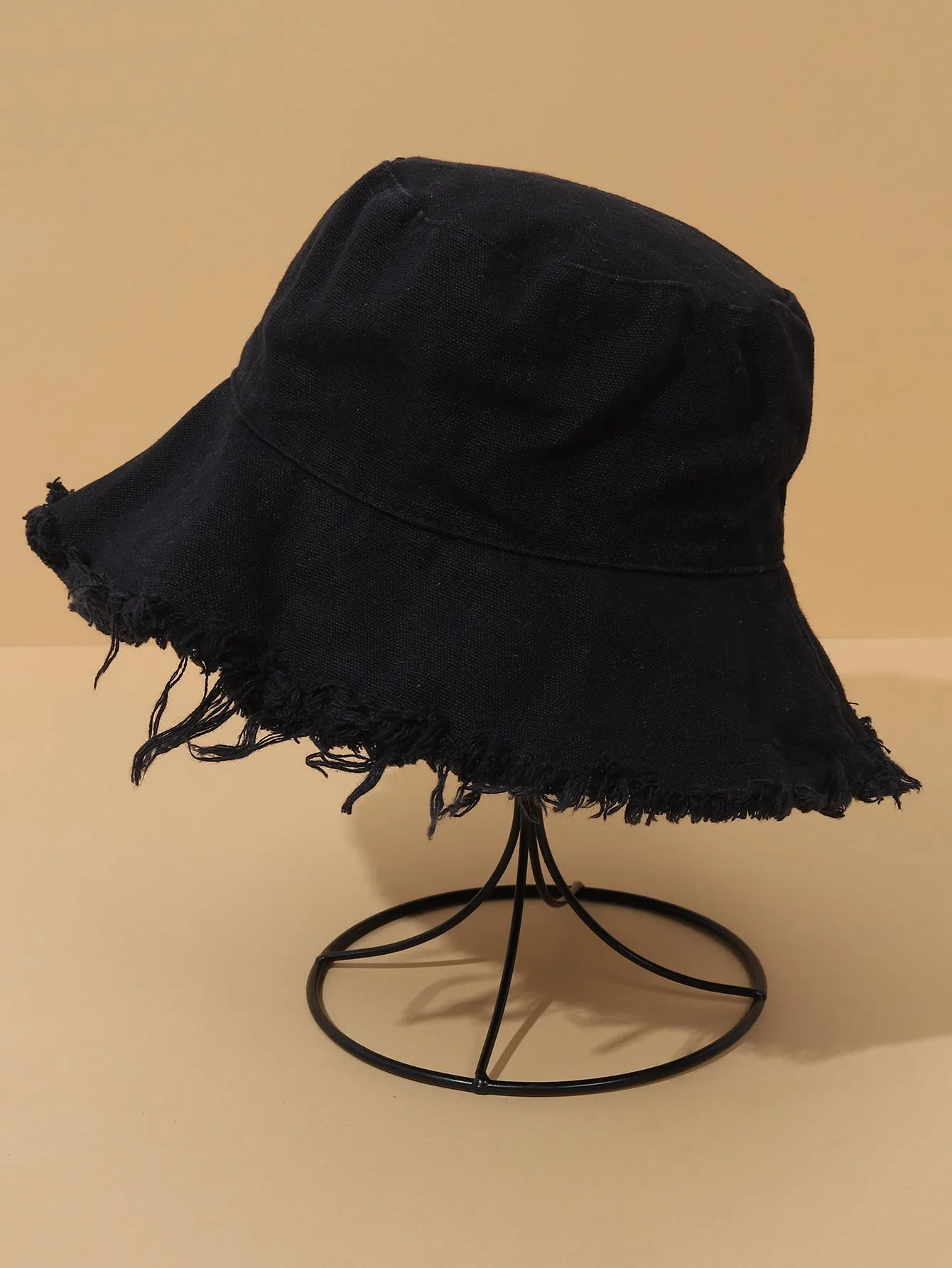Solid Raw Trim Bucket Hat