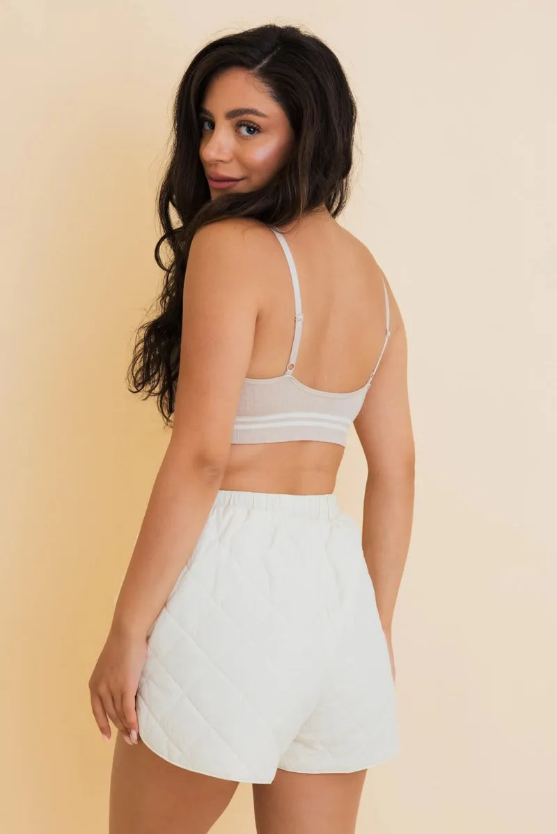 Sporty Rib Knit Soft Padded Bralette
