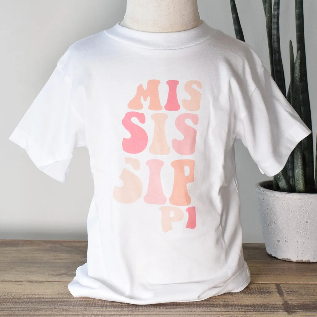Toddler Mississippi Groovy Tee Pink