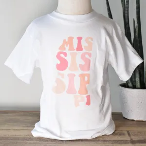 Toddler Mississippi Groovy Tee Pink