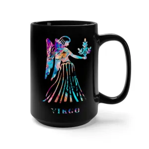 Virgo Zodiac Sign Black Mug 15oz